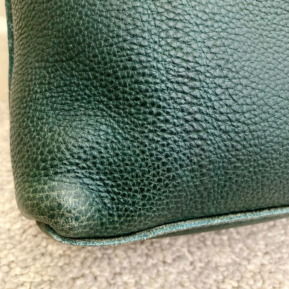 Portland Leather PLG Poppy Lagoon Teal Green Pebbled Leather Crossbody Bag Purse - Picture 6 of 10
